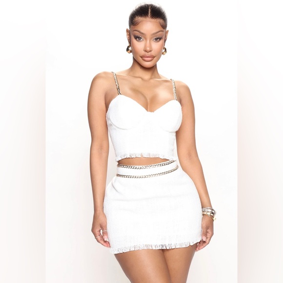 Celeste Micro Mini Skirt Set White - Picture 4 of 8